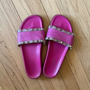 Valentino Fuchsia Studded Sandals